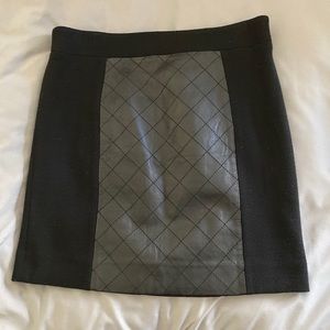 Milly leather & wool skirt